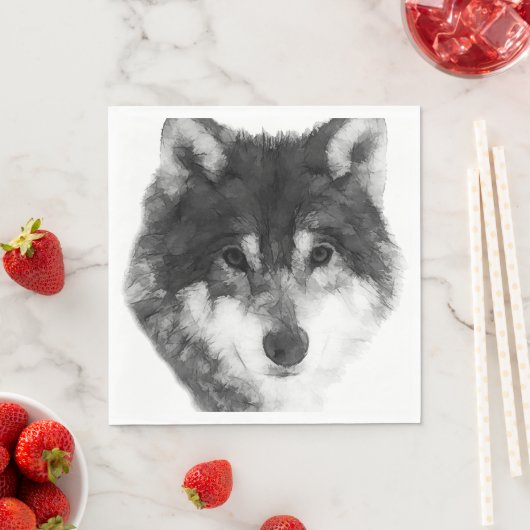 Serviette En Papier Gray Wolf élégant (En situation)