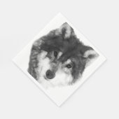 Serviette En Papier Gray Wolf élégant (Coin)