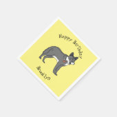 Serviette En Papier Gray wolf with pipe cartoon (Coin)