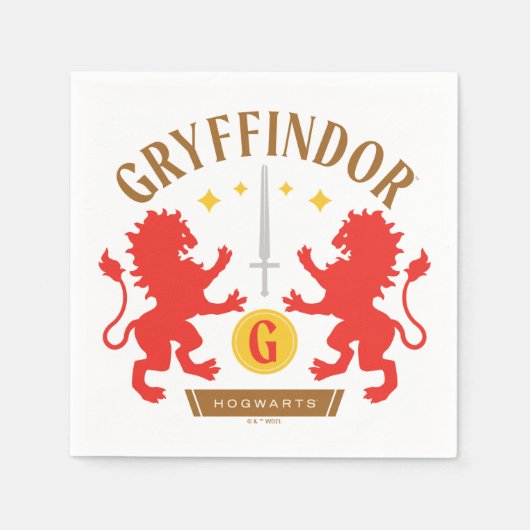 Serviette En Papier GRAYFFINDOR™ Maison double Lion épée graphique (Devant)
