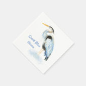 Serviette En Papier Great Blue Heron Aquarelle Oiseau Art Zones humide (Coin)