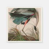 Serviette En Papier Great Blue Heron Birds of America Audubon Imprimer (Devant)