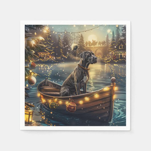 Serviette En Papier Great Dane Christmas Festive Voyage (Devant)