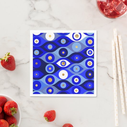 Serviette En Papier Grec Mati Mataki - Matiasma Evil Eye blues (En situation)