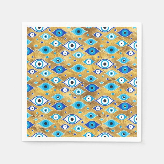 Serviette En Papier Grec Mati Mataki - motif des yeux maléfiques Matia (Devant)