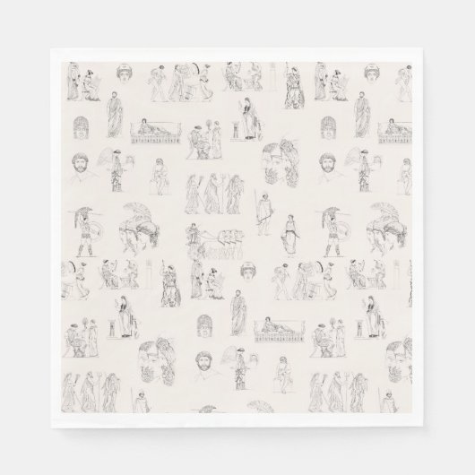 Serviette En Papier Grèce antique Classique Histoire grecque Motif (Devant)