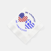 Serviette En Papier Grèce USA Coeur Drapeau Mon pays Mon ancêtre (Coin)
