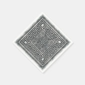 Serviette En Papier Greek Meander - Greek Key Black and White Marble (Coin)