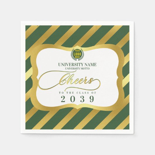 Serviette En Papier Green 2 School College University Graduation Day (Devant)