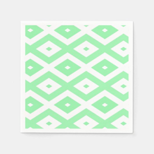 Serviette En Papier Green and white diamond pattern (Devant)