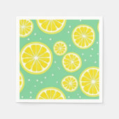 Serviette En Papier Green and Yellow Lemon Slice Pattern (Devant)