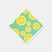 Serviette En Papier Green and Yellow Lemon Slice Pattern (Coin)