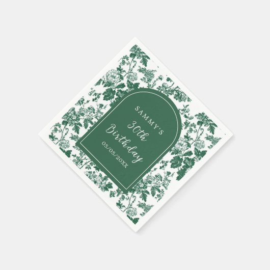 Serviette En Papier Green Antique Chinoiserie fête d'anniversaire (Coin)