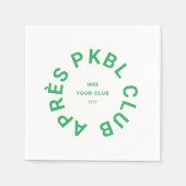 Serviette En Papier Green Après PKBL Club Crest Pickleball (Devant)