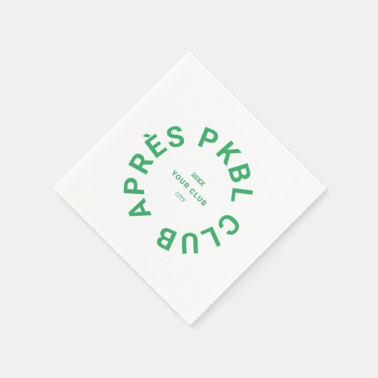 Serviette En Papier Green Après PKBL Club Crest Pickleball (Coin)