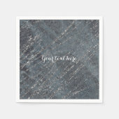 Serviette En Papier Green Black Gris Moderne Marbre Design Party (Devant)