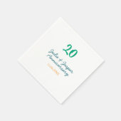 Serviette En Papier Green blue 20th anniversary name date orange  (Coin)