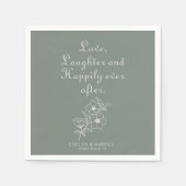 Serviette En Papier Green Boho Aime rire et heureux toujours après (Devant)