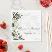 Serviette En Papier Green Boho Berry Wreath Mariage damassé (En situation)
