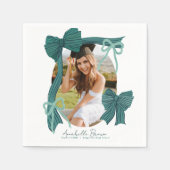 Serviette En Papier Green Bows Photo Graduation (Devant)