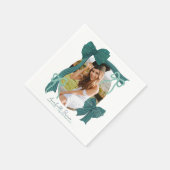 Serviette En Papier Green Bows Photo Graduation (Coin)