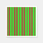 Serviette En Papier Green Brown Stylish Stripes Pattern Design  (Devant)