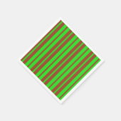 Serviette En Papier Green Brown Stylish Stripes Pattern Design  (Coin)