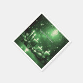 Serviette En Papier Green Candles Christmas Holiday Napkin (Coin)