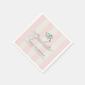 Serviette En Papier Green Cap & Pink Stripes Graduation (Coin)