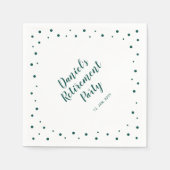 Serviette En Papier Green Chic Confetti Parti de retraite moderne (Devant)