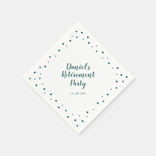 Serviette En Papier Green Chic Confetti Parti de retraite moderne (Coin)