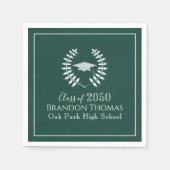 Serviette En Papier Green Classic Graduation Party Custom (Devant)