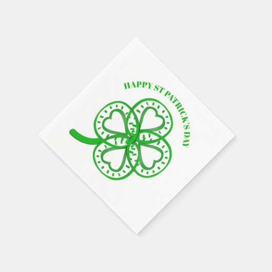 Serviette En Papier Green Clover Heart St Patrick's Day Paper N (Coin)