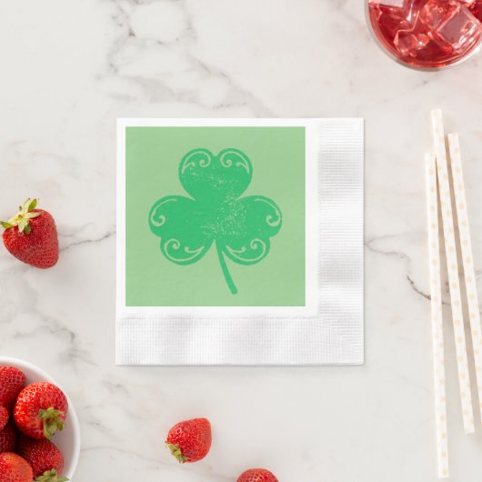 Serviette En Papier Green Clover St Patrick (En situation)