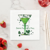 Serviette En Papier Green Cocktail Shamrock Jour de la Saint Patrick P (En situation)