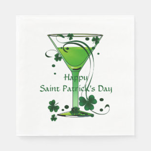 Serviette En Papier Green Cocktail Shamrock Jour de l'Saint Patrick Pa