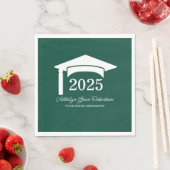 Serviette En Papier Green College University Classe Casquette de 2025 (En situation)
