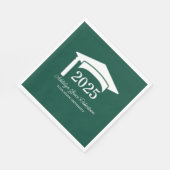 Serviette En Papier Green College University Classe Casquette de 2025 (Coin)