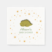 Serviette En Papier Green Dinosaur Twinkle Star Baby shower Party (Devant)