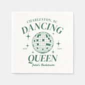 Serviette En Papier Green Disco Ball Retro Bachelorte Party (Devant)