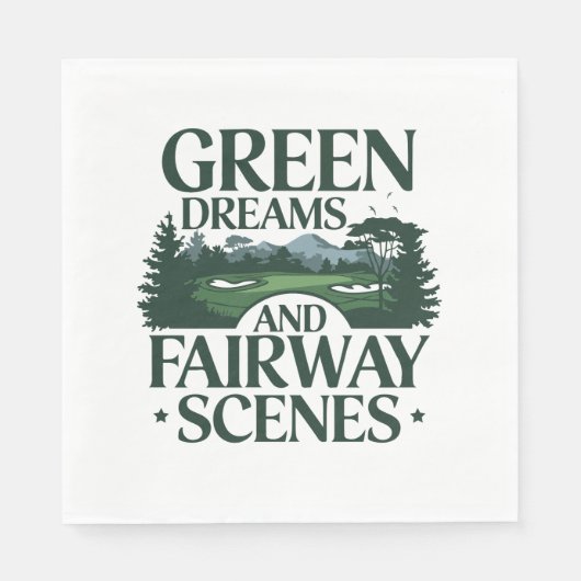 Serviette En Papier Green Dreams, Golf tendance (Devant)