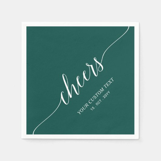 Serviette En Papier Green Elegant Stylish Letting Cheers Event (Devant)