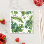 Serviette En Papier Green Elegant Tropical Summer Palm Feuille Mariage (En situation)