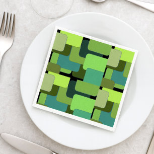 Serviette En Papier Green Emerald Lime Jade Moderne Abstrait