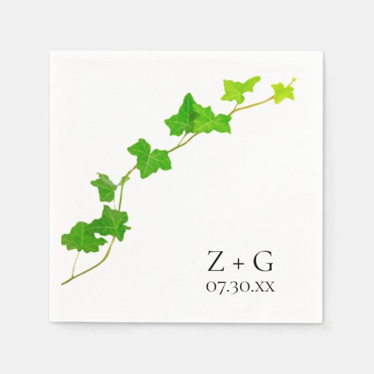 Serviette En Papier Green English Vine Mariage (Devant)