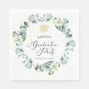 Serviette En Papier Green Eucalyptus Botanical Graduical Party