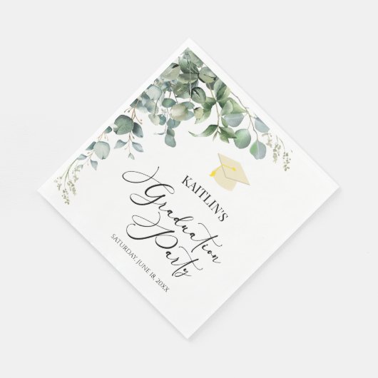 Serviette En Papier Green Eucalyptus Botanical Graduical Party (Coin)