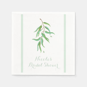 Serviette En Papier Green Eucalyptus Botanique Feuille Rustique Mariag