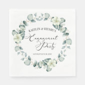 Serviette En Papier Green Eucalyptus Feuille Botanical Engagement Part (Devant)