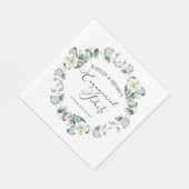 Serviette En Papier Green Eucalyptus Feuille Botanical Engagement Part (Coin)